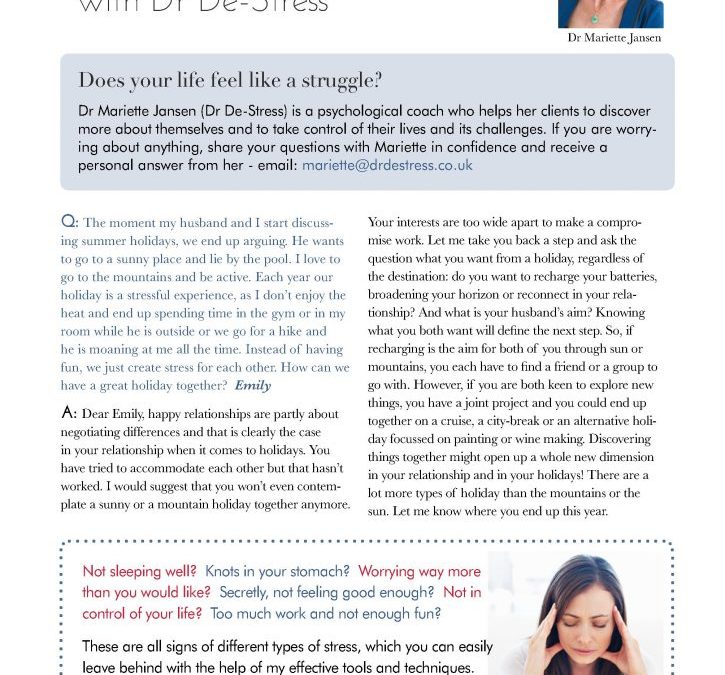 Advice from Dr Destress in Darling Magazine Kingston and Richmond